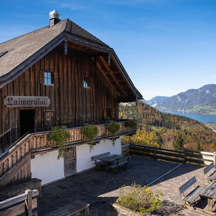 Die Laimeralm am Wolfgangsee.